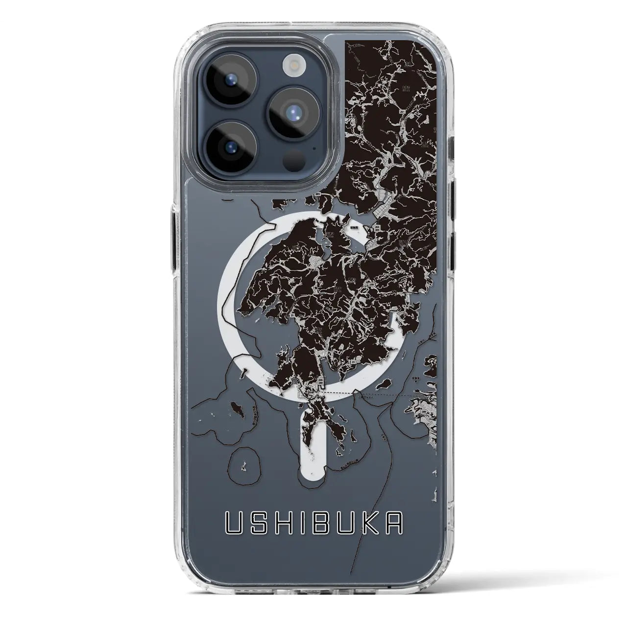 【牛深(熊本県)】地図柄iPhoneケース(MagSafeタイプ)