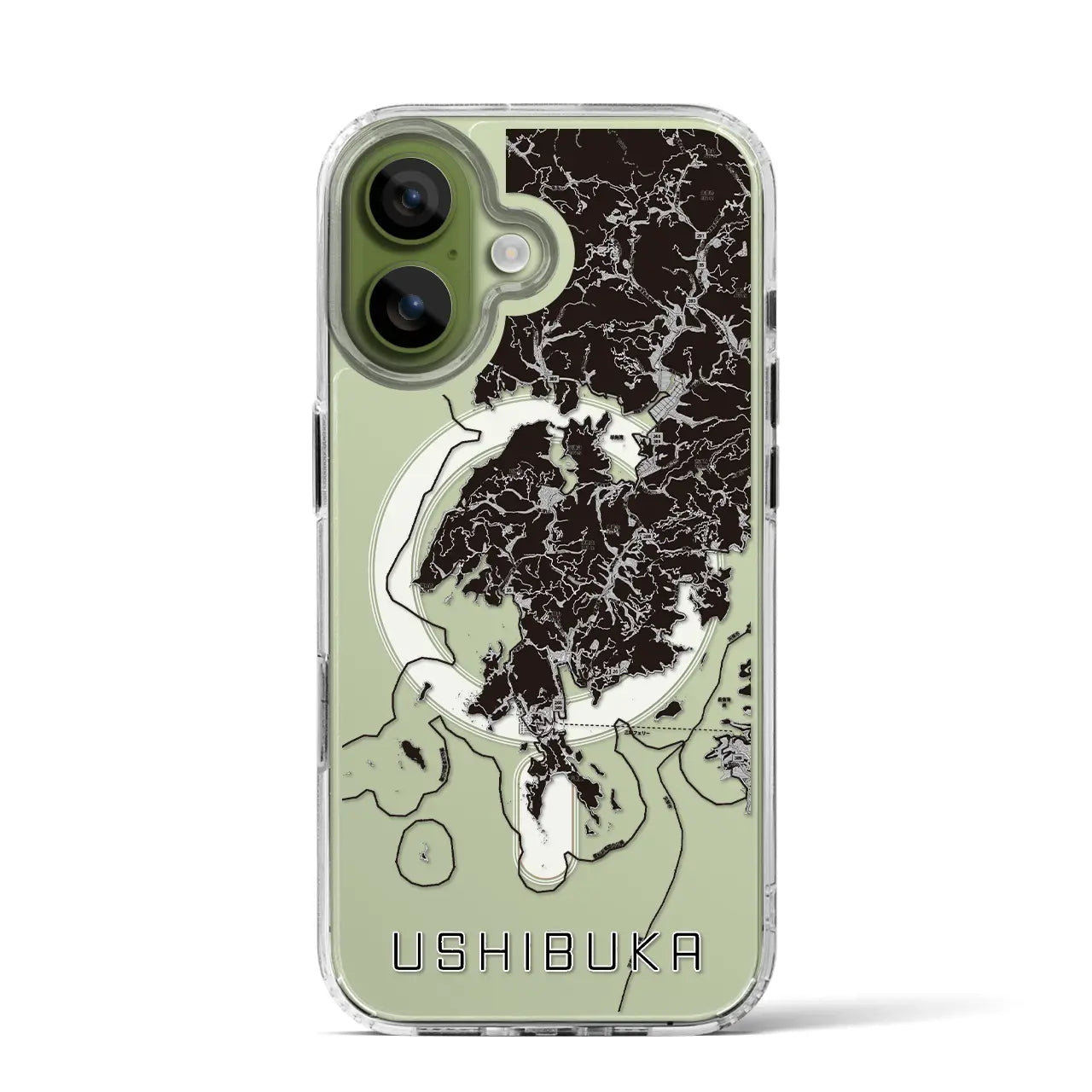 【牛深(熊本県)】地図柄iPhoneケース(MagSafeタイプ)