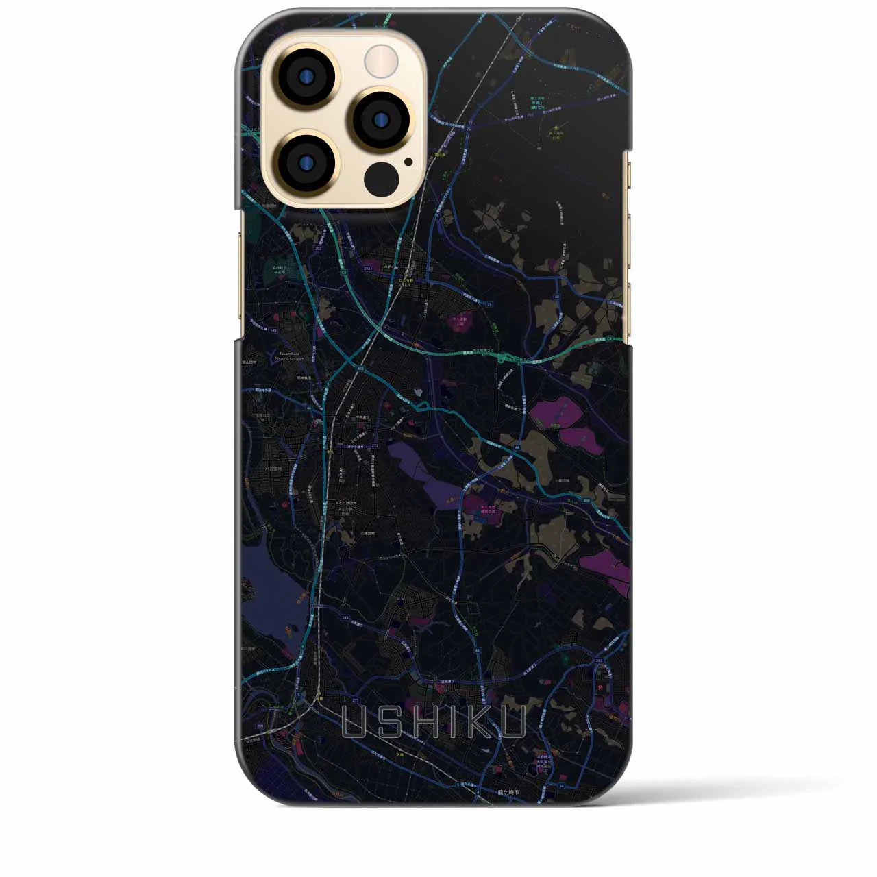 【牛久(茨城県)】地図柄iPhoneケース(バックカバータイプ)