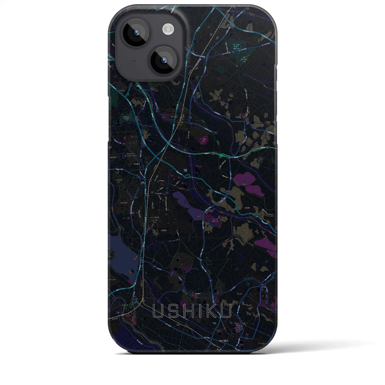 【牛久(茨城県)】地図柄iPhoneケース(バックカバータイプ)