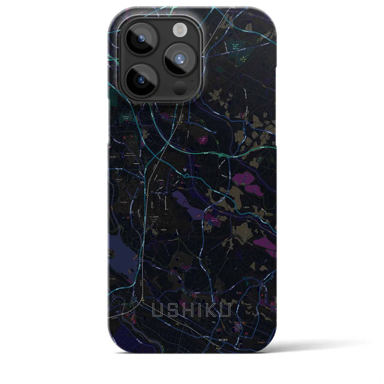 【牛久(茨城県)】地図柄iPhoneケース(バックカバータイプ)