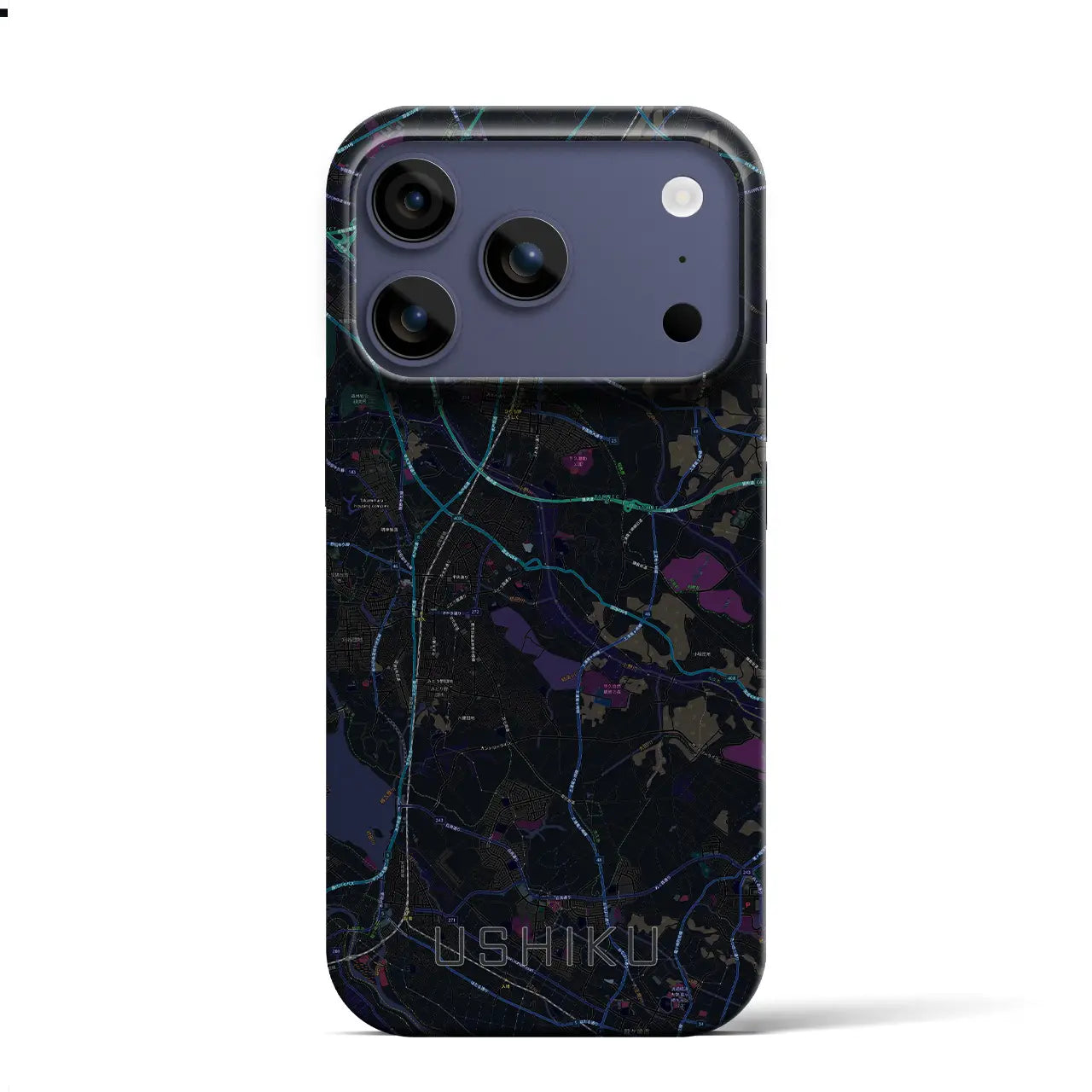 【牛久(茨城県)】地図柄iPhoneケース(バックカバータイプ)