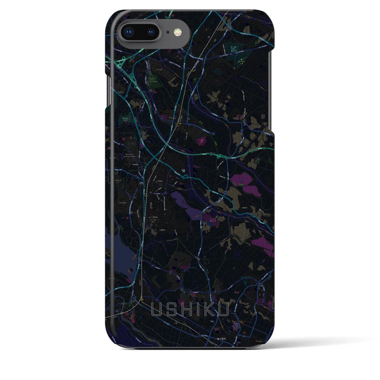 【牛久(茨城県)】地図柄iPhoneケース(バックカバータイプ)