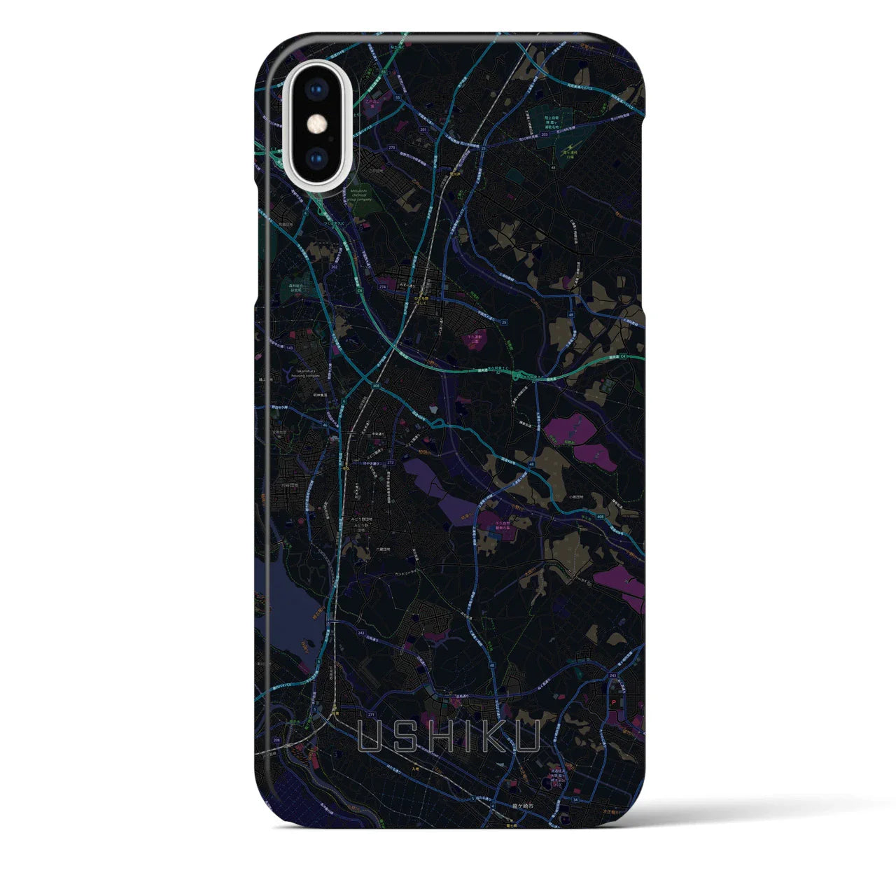 【牛久(茨城県)】地図柄iPhoneケース(バックカバータイプ)
