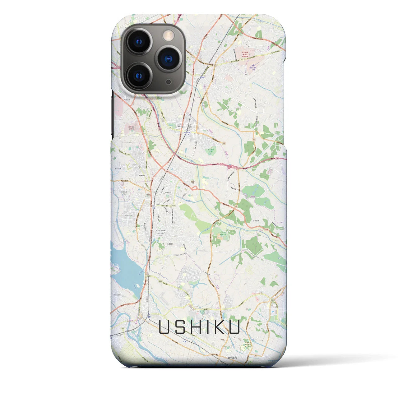 【牛久(茨城県)】地図柄iPhoneケース(バックカバータイプ)
