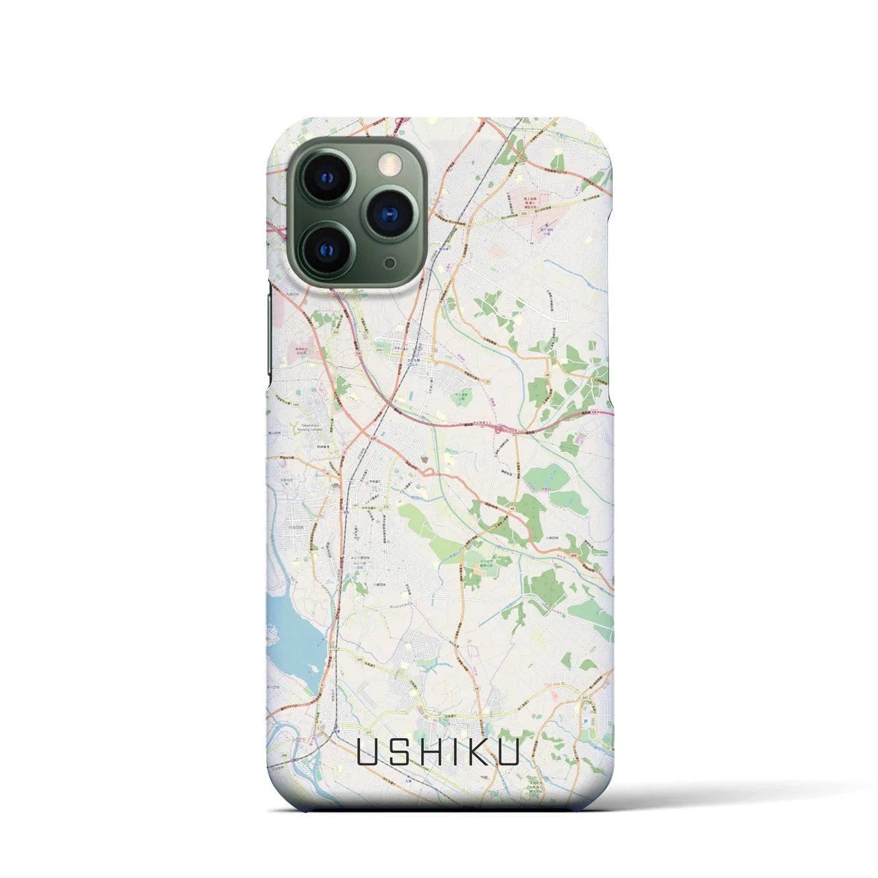 【牛久(茨城県)】地図柄iPhoneケース(バックカバータイプ)