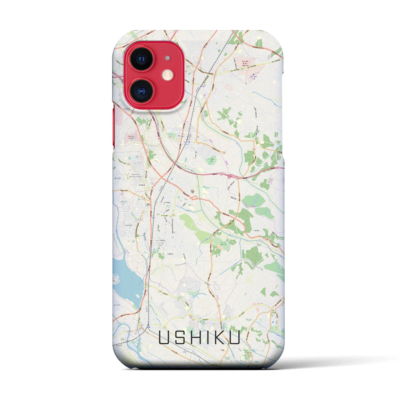 【牛久(茨城県)】地図柄iPhoneケース(バックカバータイプ)