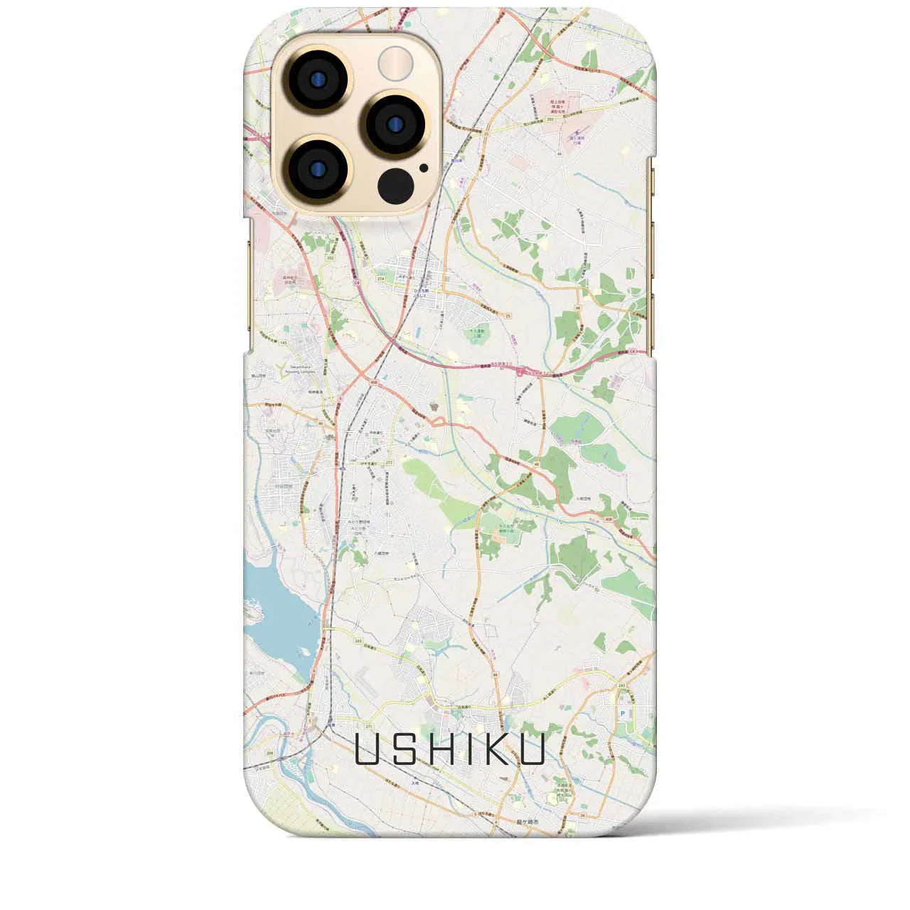 【牛久(茨城県)】地図柄iPhoneケース(バックカバータイプ)