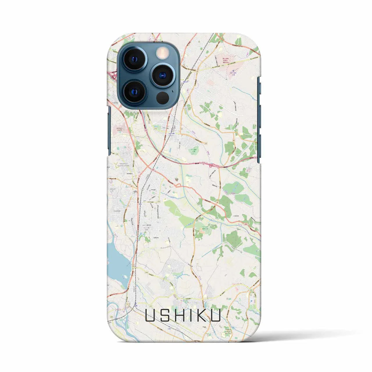 【牛久(茨城県)】地図柄iPhoneケース(バックカバータイプ)