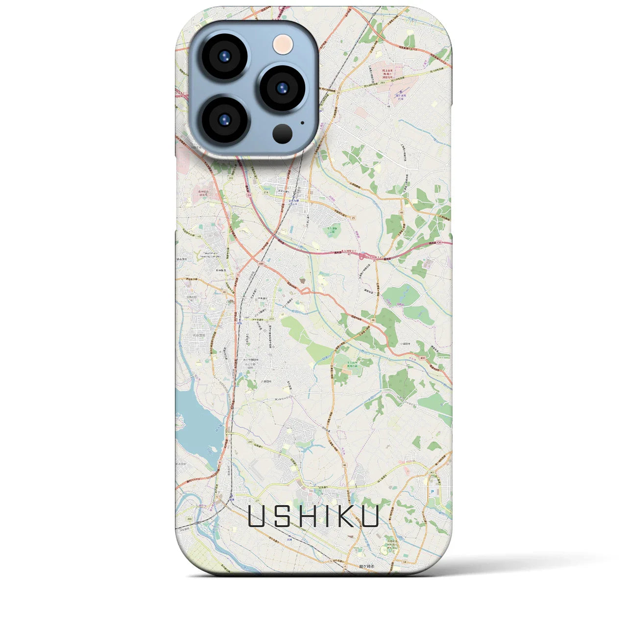 【牛久(茨城県)】地図柄iPhoneケース(バックカバータイプ)