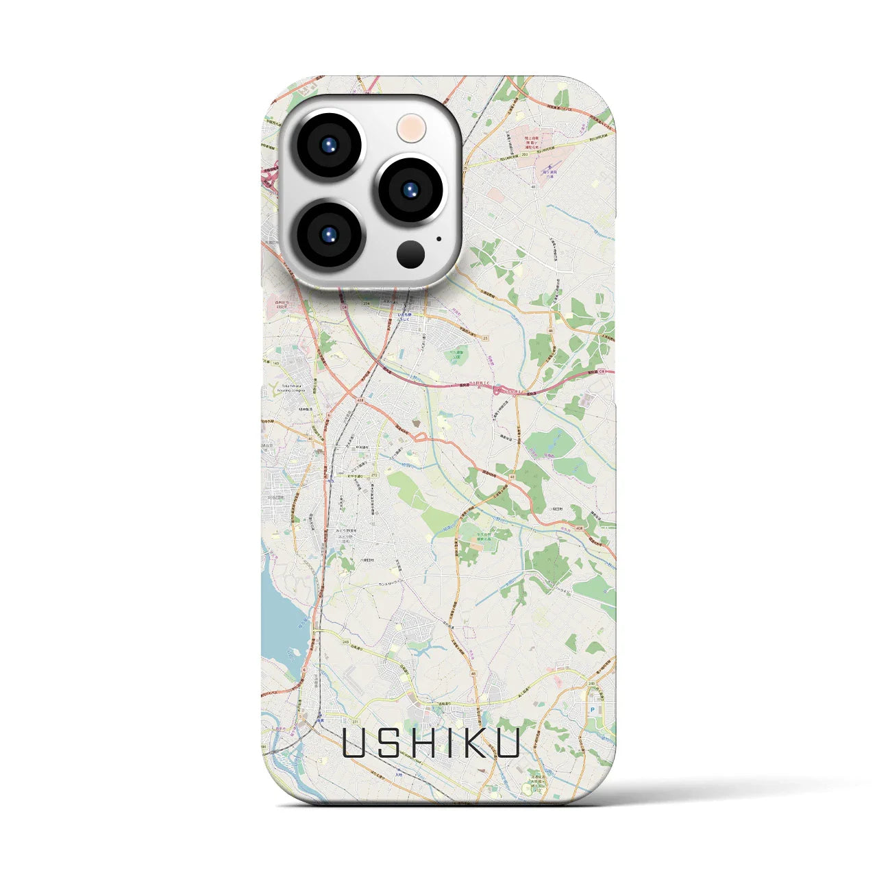 【牛久(茨城県)】地図柄iPhoneケース(バックカバータイプ)