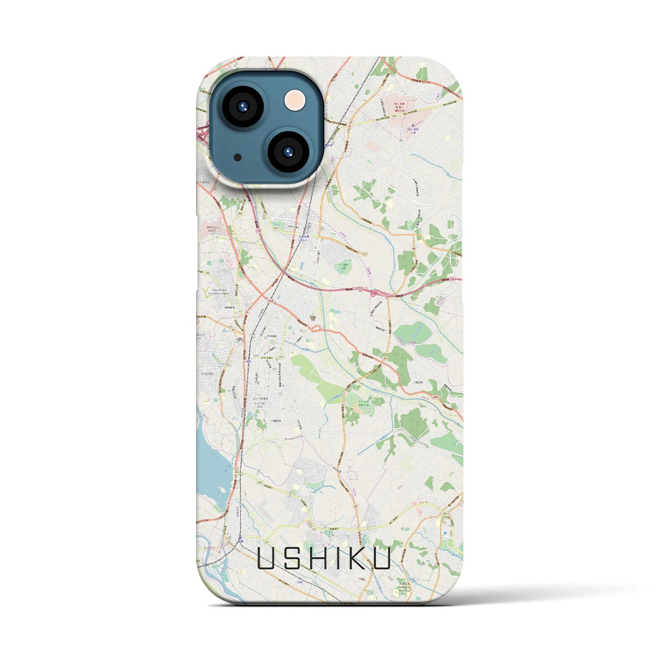 【牛久(茨城県)】地図柄iPhoneケース(バックカバータイプ)