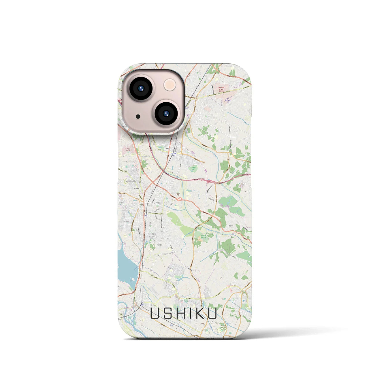【牛久(茨城県)】地図柄iPhoneケース(バックカバータイプ)