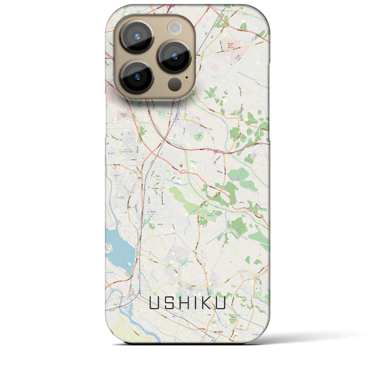 【牛久(茨城県)】地図柄iPhoneケース(バックカバータイプ)