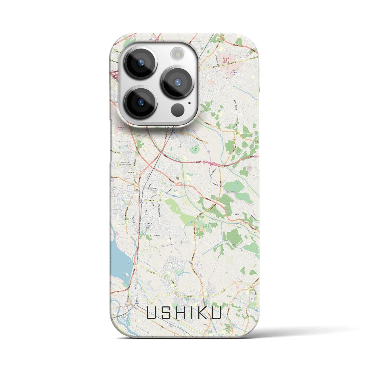 【牛久(茨城県)】地図柄iPhoneケース(バックカバータイプ)