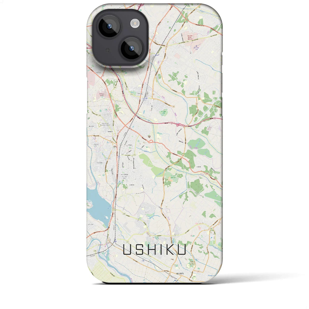 【牛久(茨城県)】地図柄iPhoneケース(バックカバータイプ)
