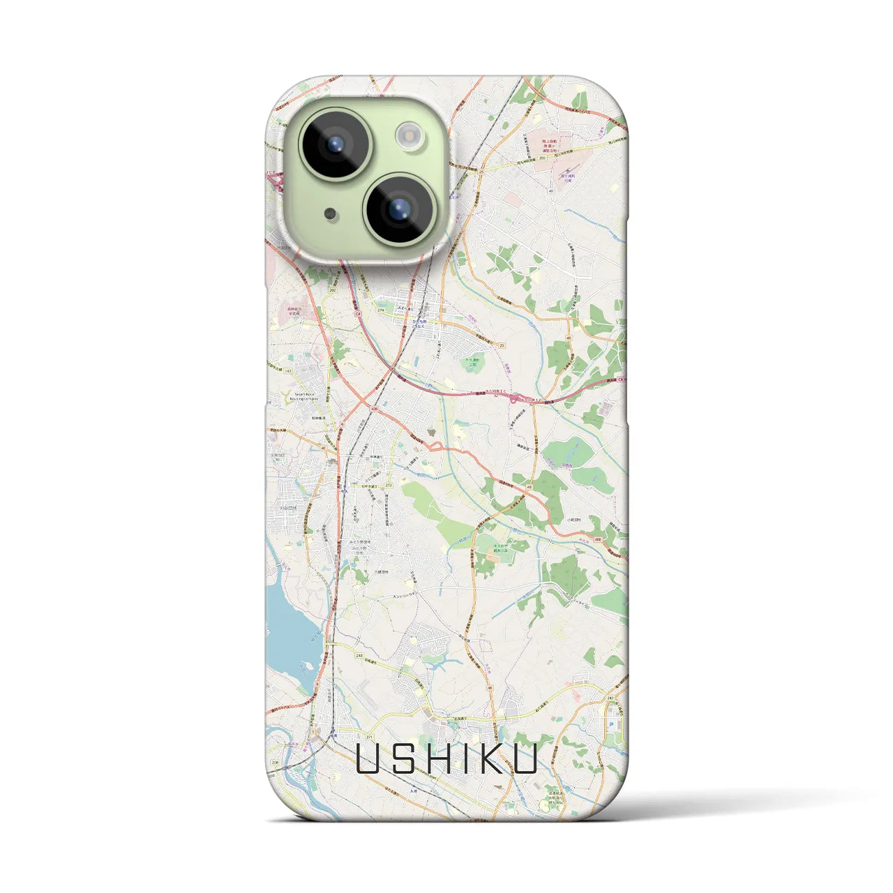 【牛久(茨城県)】地図柄iPhoneケース(バックカバータイプ)