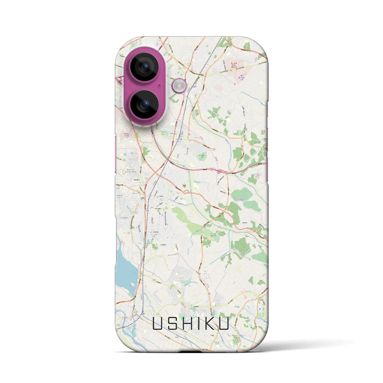 【牛久(茨城県)】地図柄iPhoneケース(バックカバータイプ)