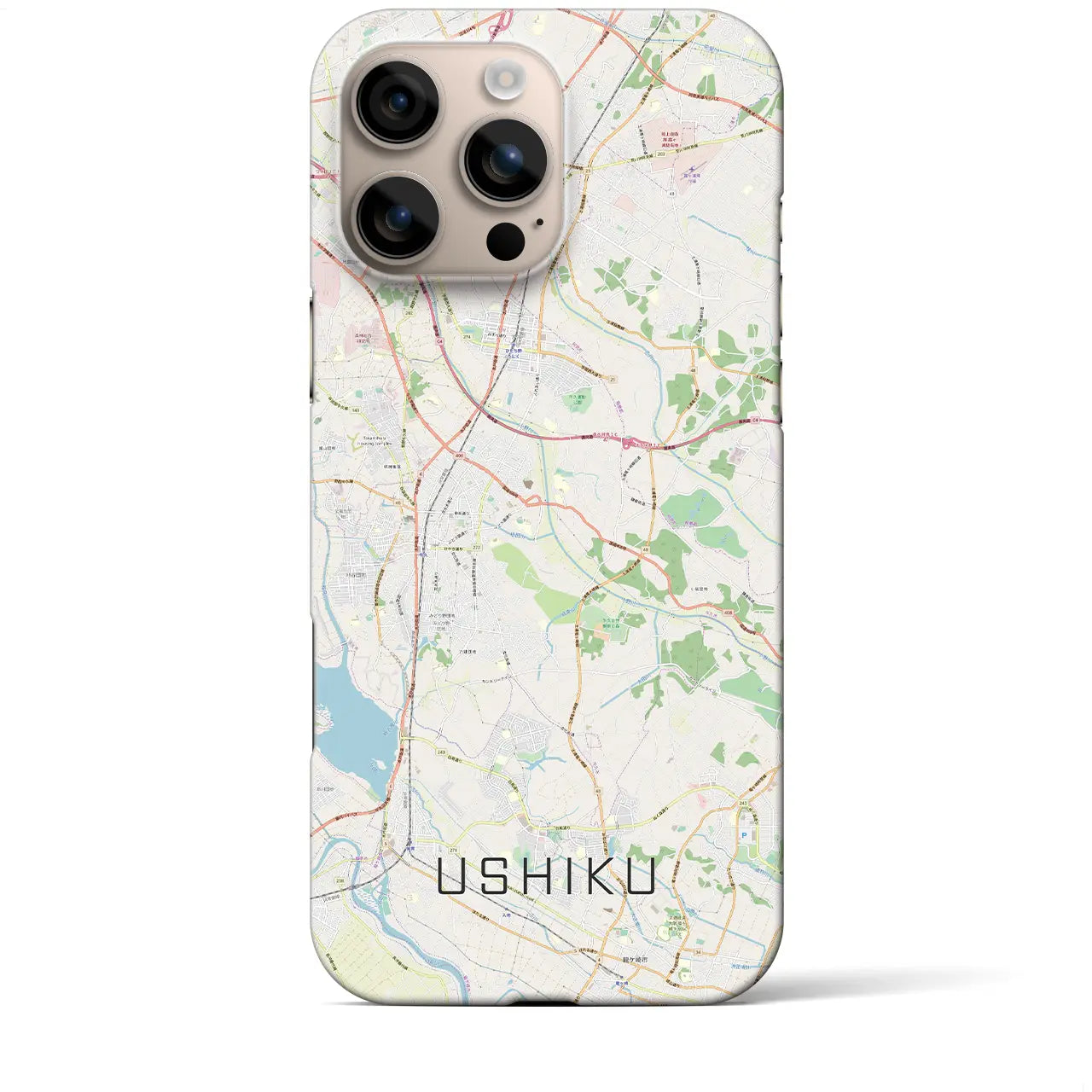 【牛久(茨城県)】地図柄iPhoneケース(バックカバータイプ)