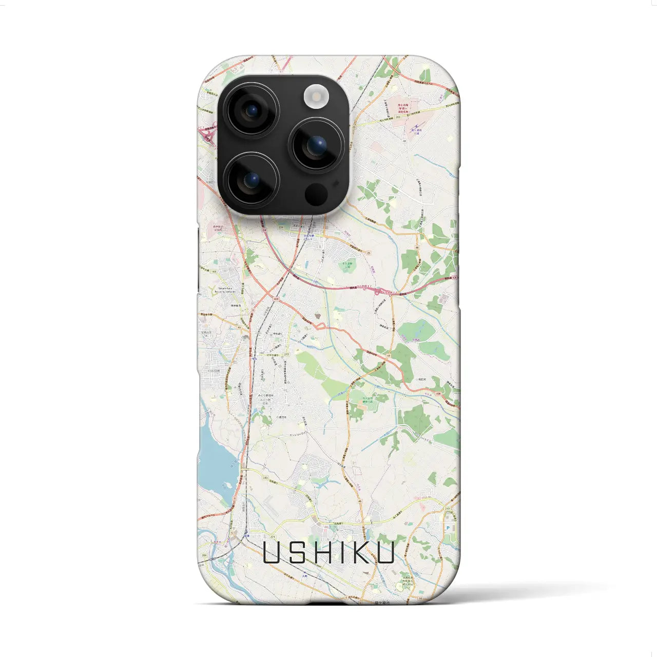 【牛久(茨城県)】地図柄iPhoneケース(バックカバータイプ)