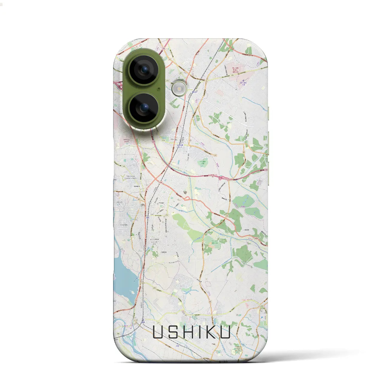 【牛久(茨城県)】地図柄iPhoneケース(バックカバータイプ)