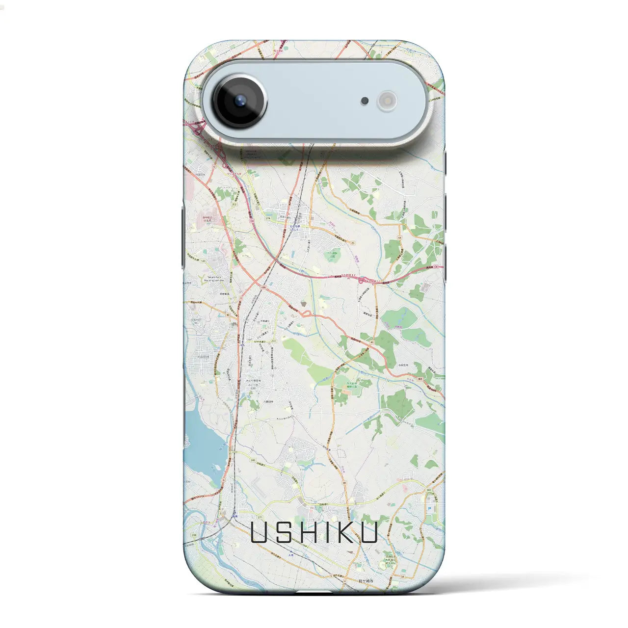 【牛久(茨城県)】地図柄iPhoneケース(バックカバータイプ)