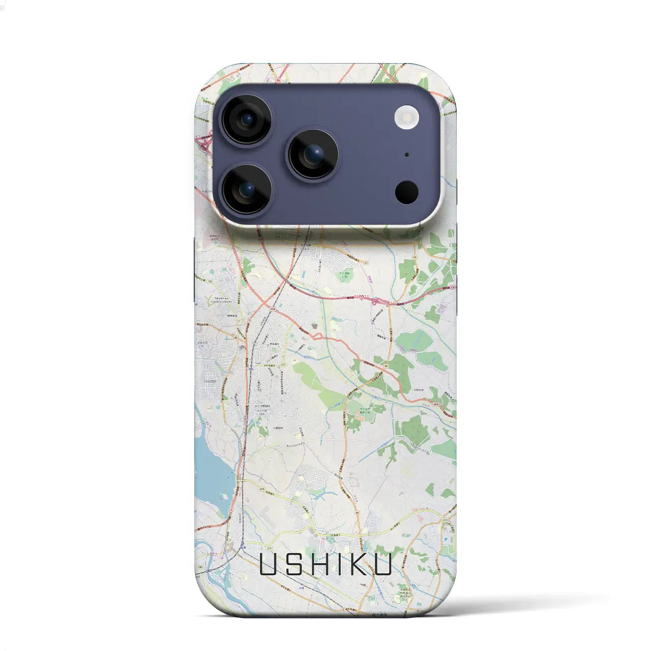 【牛久(茨城県)】地図柄iPhoneケース(バックカバータイプ)