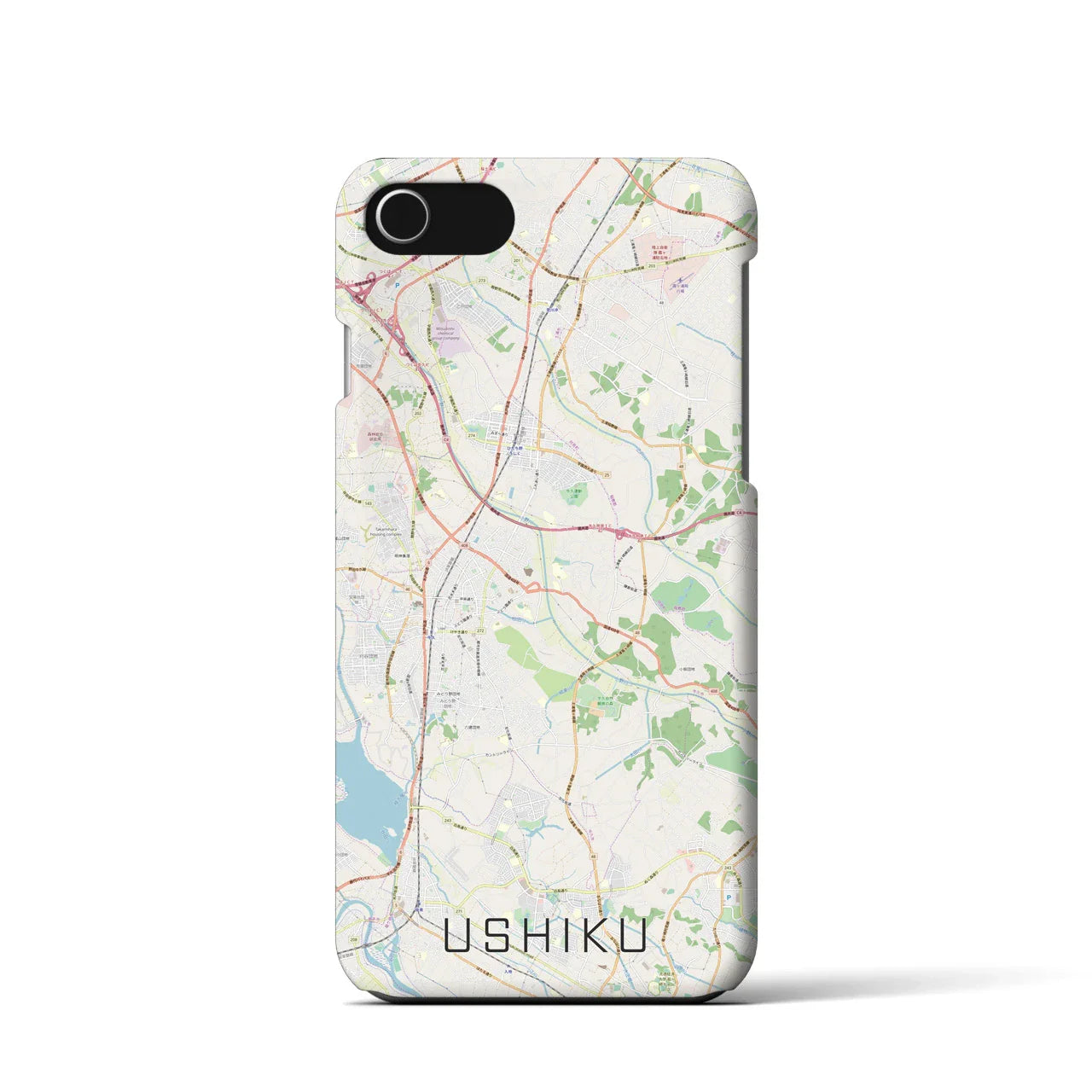 【牛久(茨城県)】地図柄iPhoneケース(バックカバータイプ)