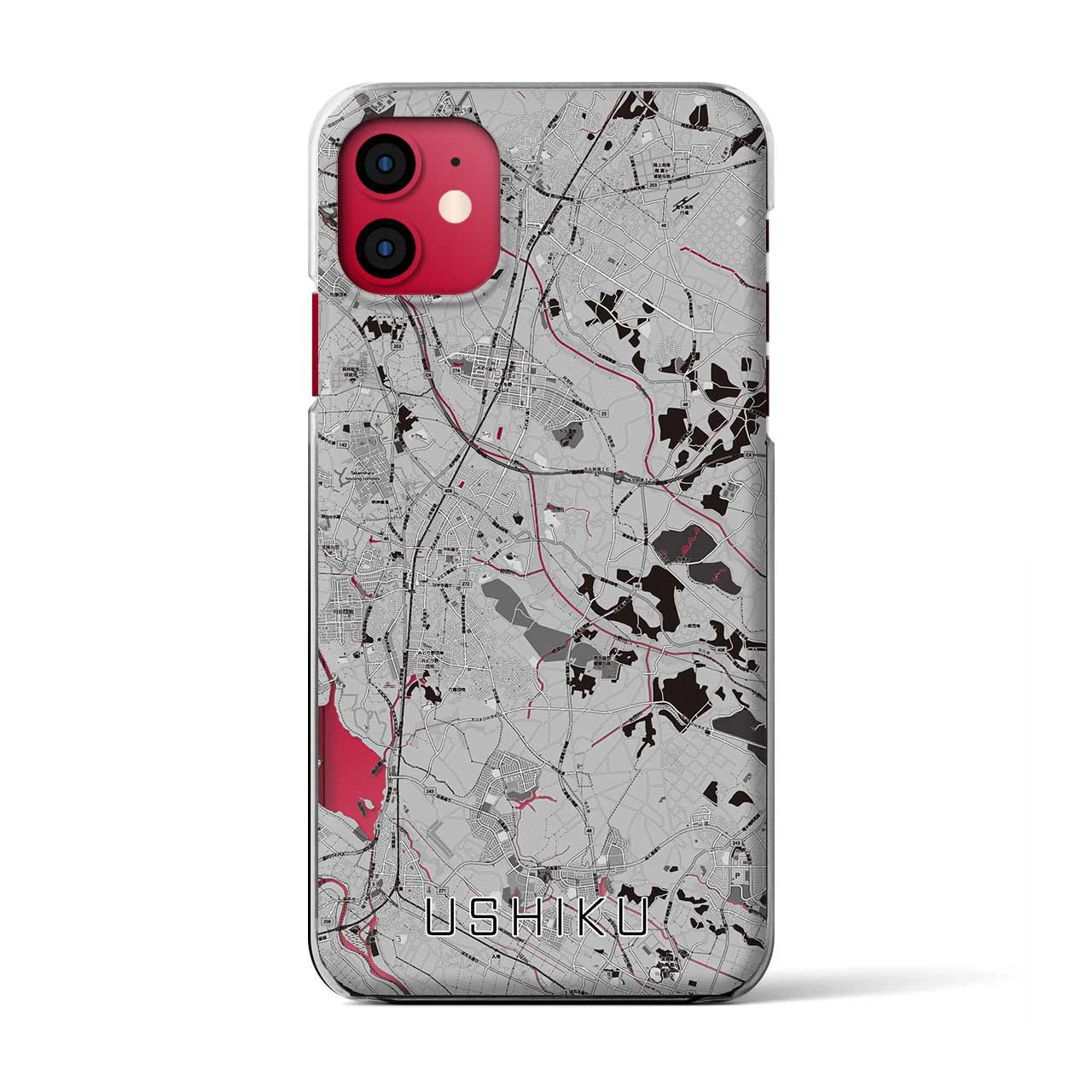 【牛久(茨城県)】地図柄iPhoneケース(クリアタイプ)