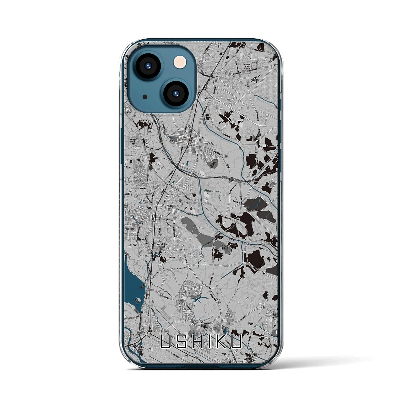 【牛久(茨城県)】地図柄iPhoneケース(クリアタイプ)