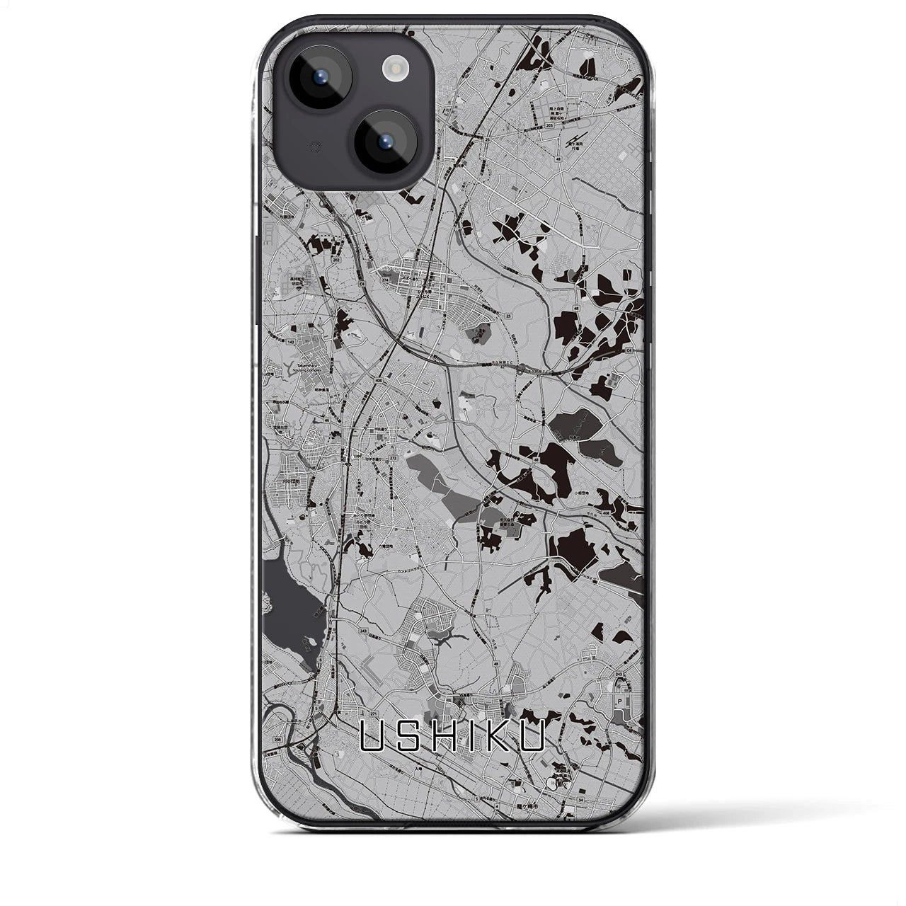【牛久(茨城県)】地図柄iPhoneケース(クリアタイプ)