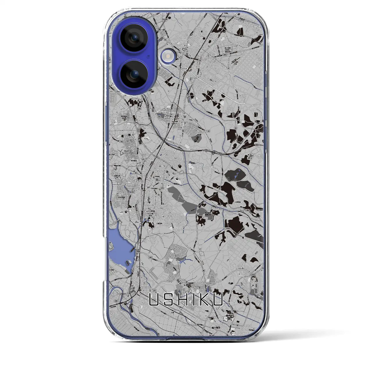 【牛久(茨城県)】地図柄iPhoneケース(クリアタイプ)