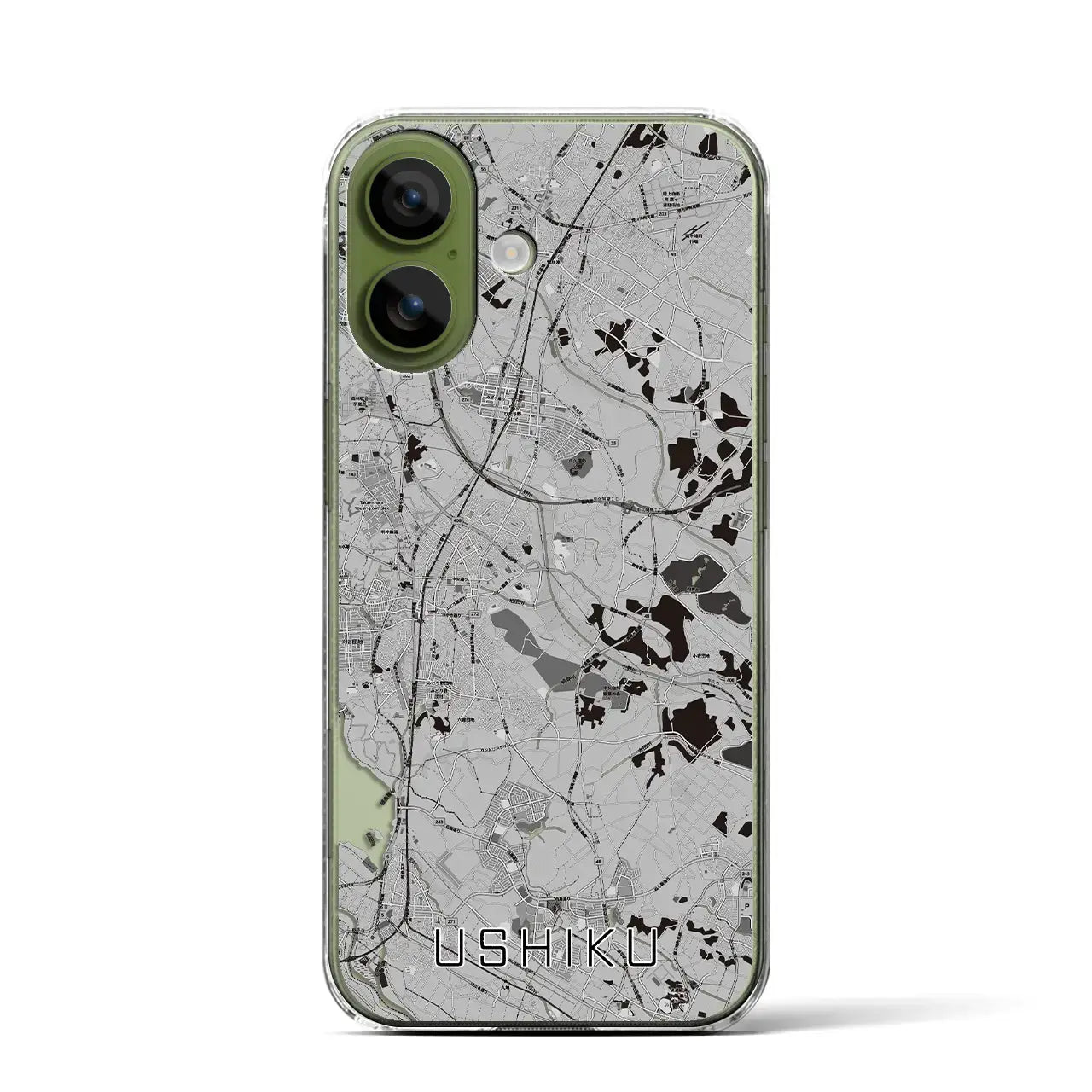 【牛久(茨城県)】地図柄iPhoneケース(クリアタイプ)