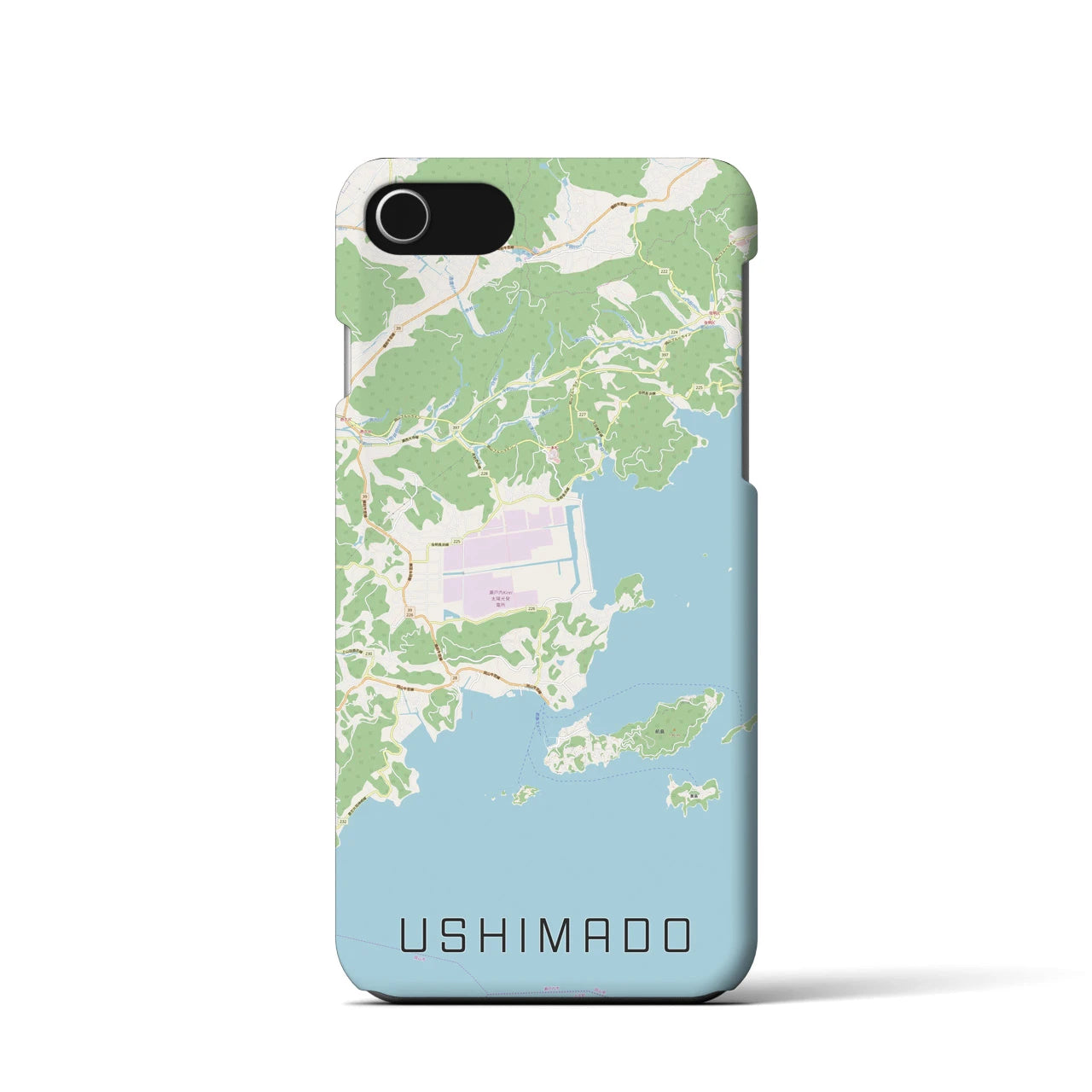 【牛窓(岡山県)】地図柄iPhoneケース(バックカバータイプ)