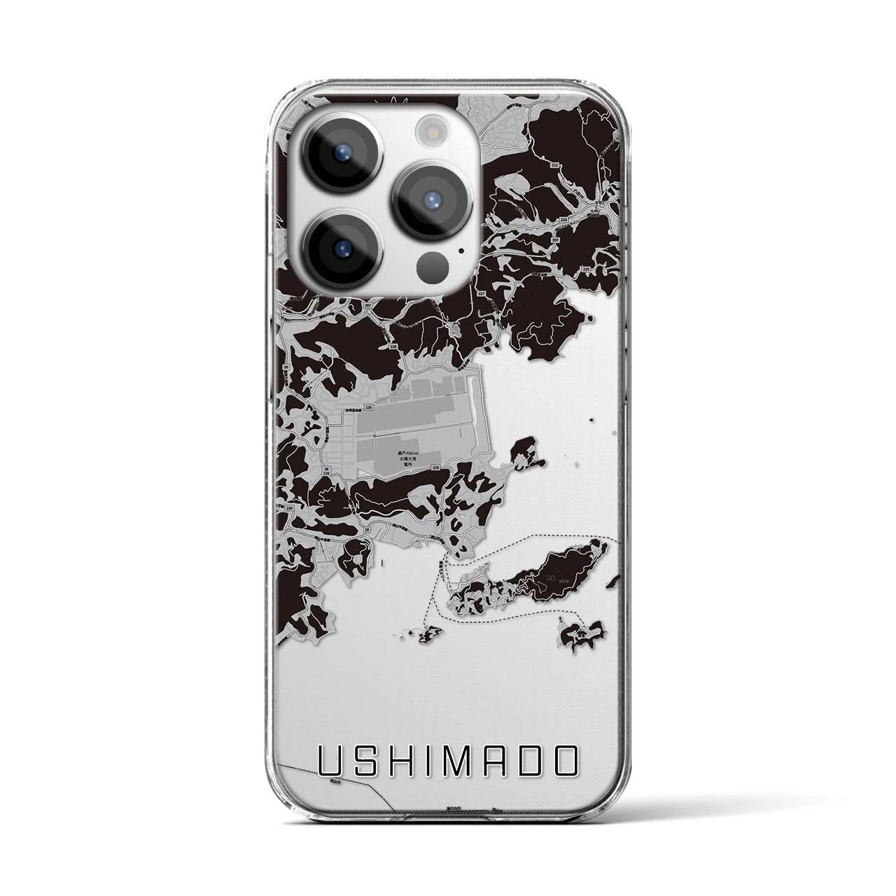 【牛窓(岡山県)】地図柄iPhoneケース(クリアタイプ)