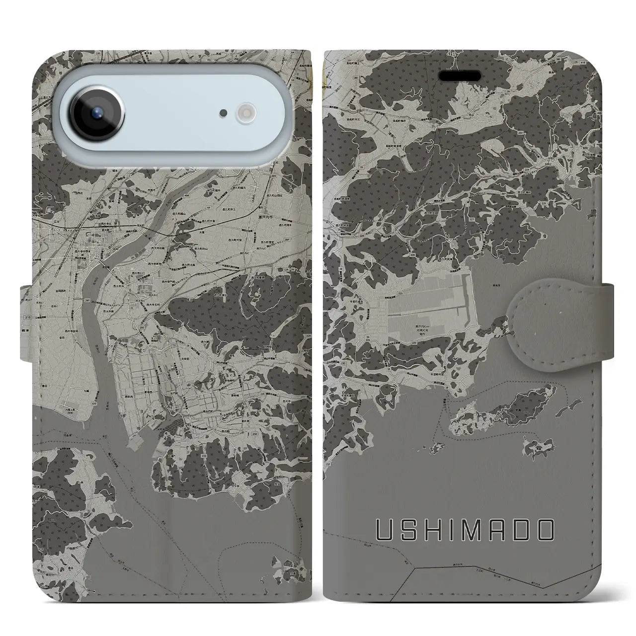 【牛窓(岡山県)】地図柄iPhoneケース(手帳タイプ)