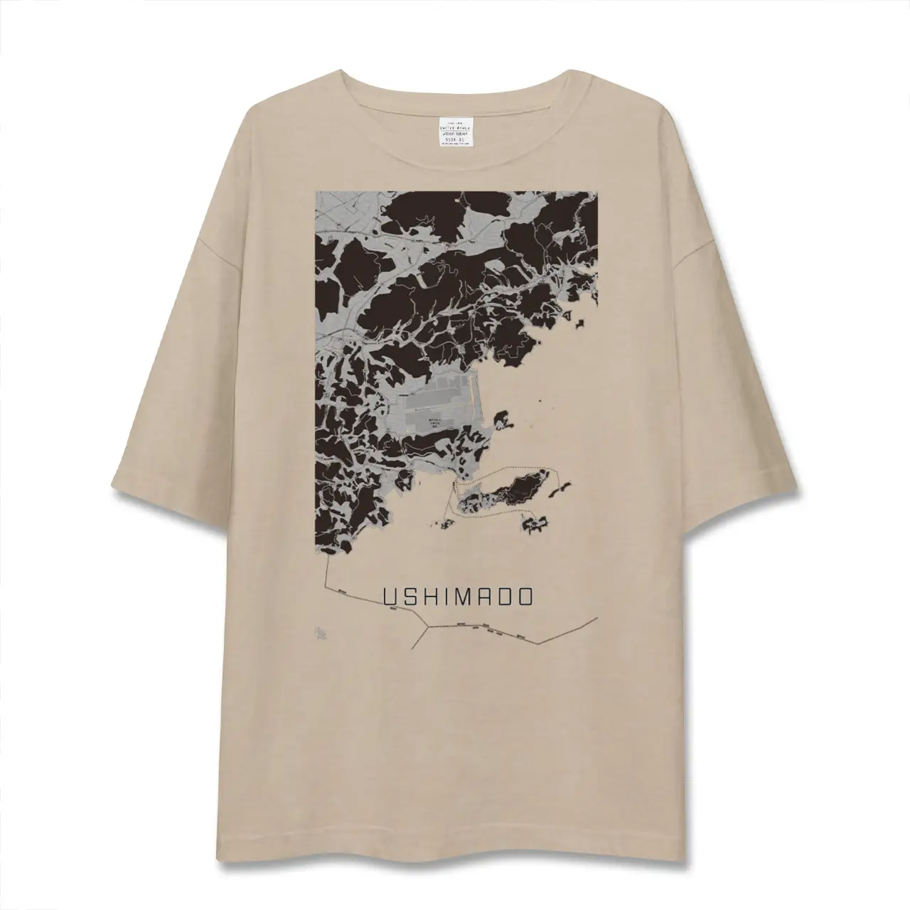 【牛窓(岡山県)】地図柄ビッグシルエットTシャツ