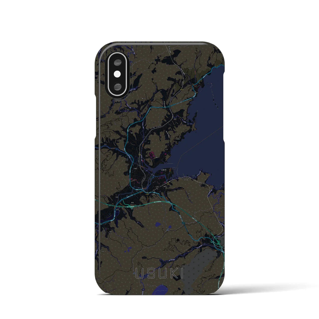 【臼杵(大分県)】地図柄iPhoneケース(バックカバータイプ)