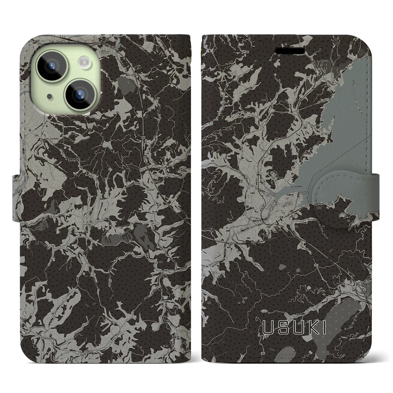 【臼杵(大分県)】地図柄iPhoneケース(手帳タイプ)