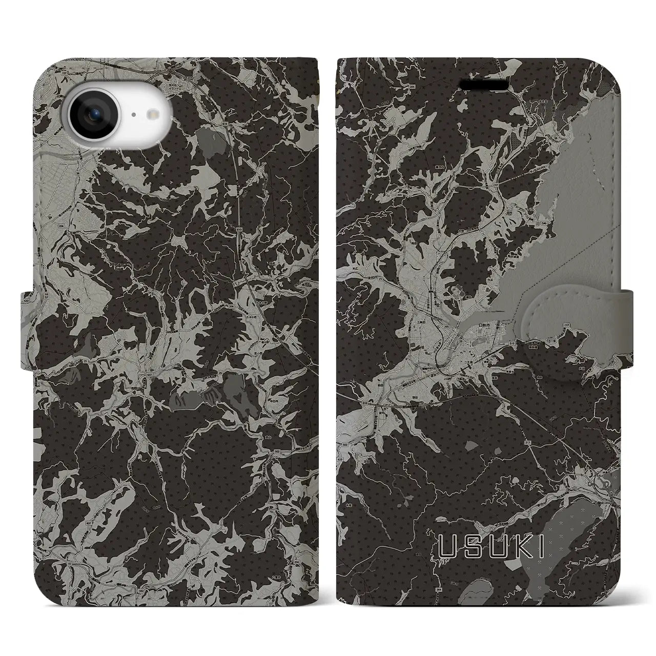 【臼杵(大分県)】地図柄iPhoneケース(手帳タイプ)