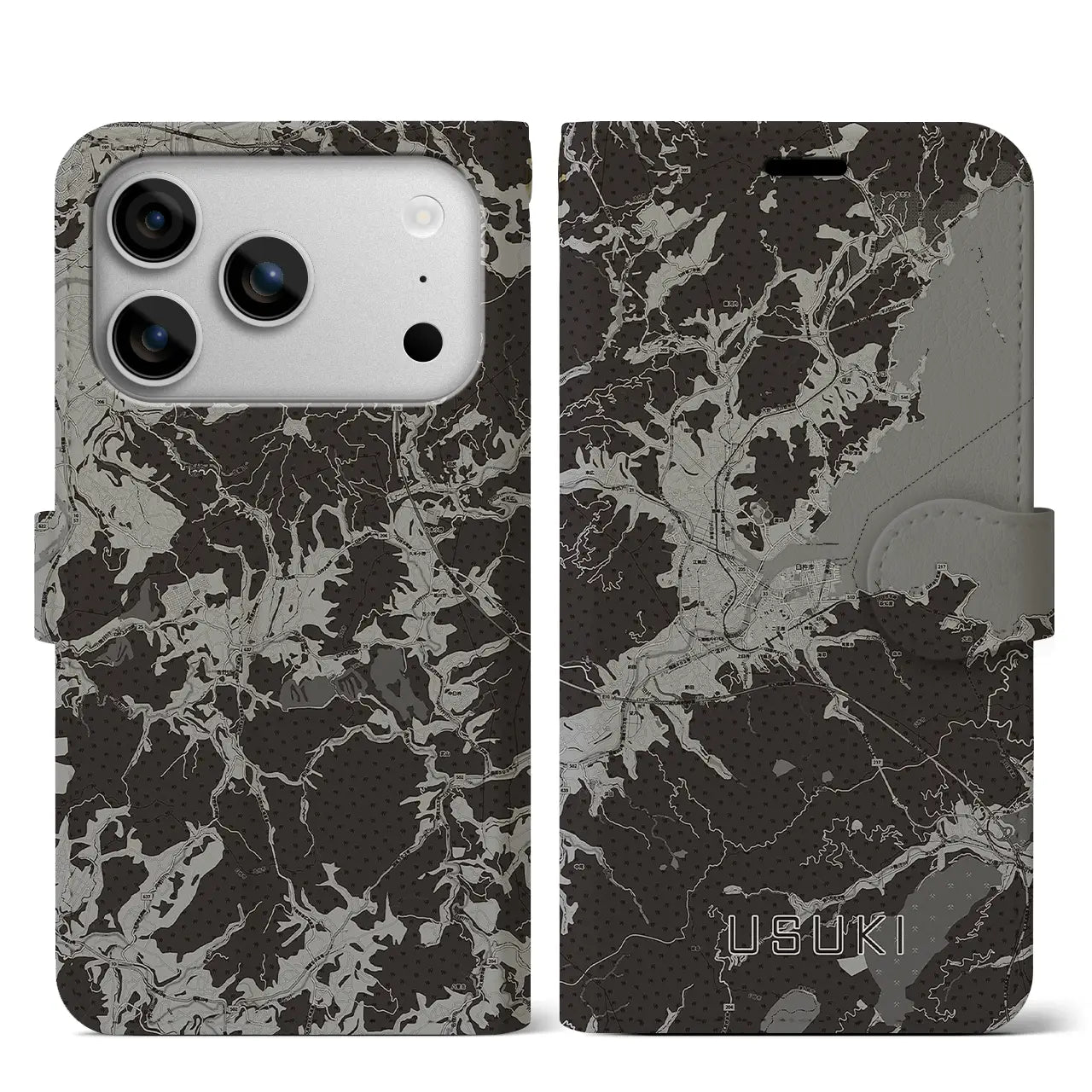 【臼杵(大分県)】地図柄iPhoneケース(手帳タイプ)