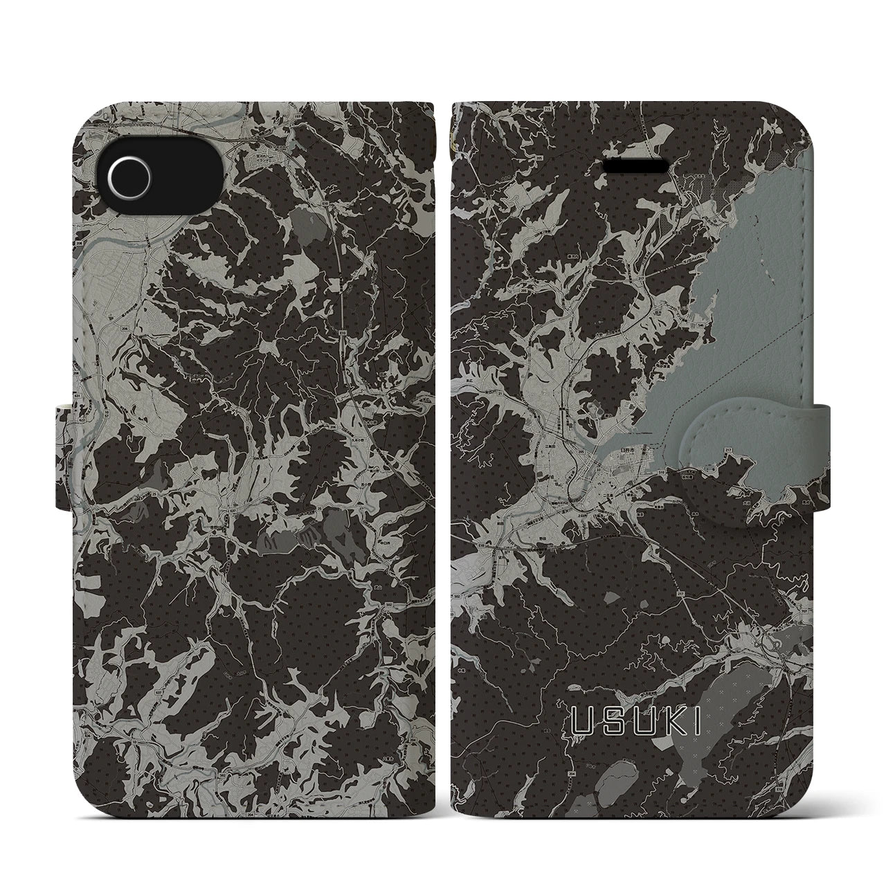 【臼杵(大分県)】地図柄iPhoneケース(手帳タイプ)