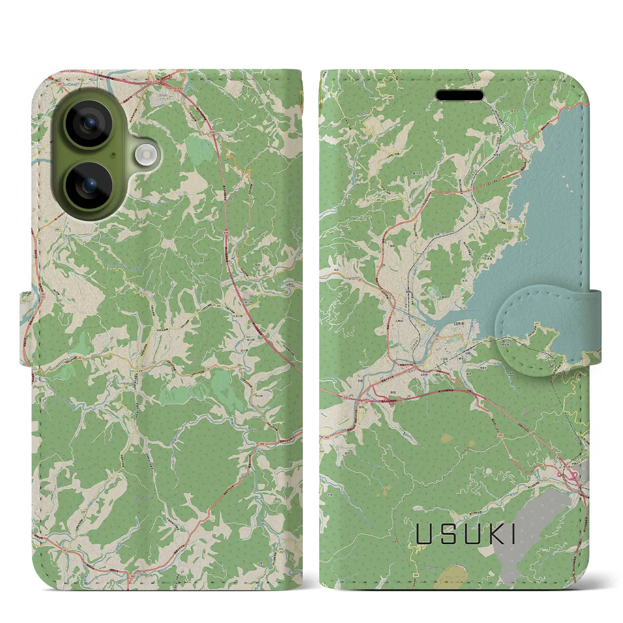 【臼杵(大分県)】地図柄iPhoneケース(手帳タイプ)