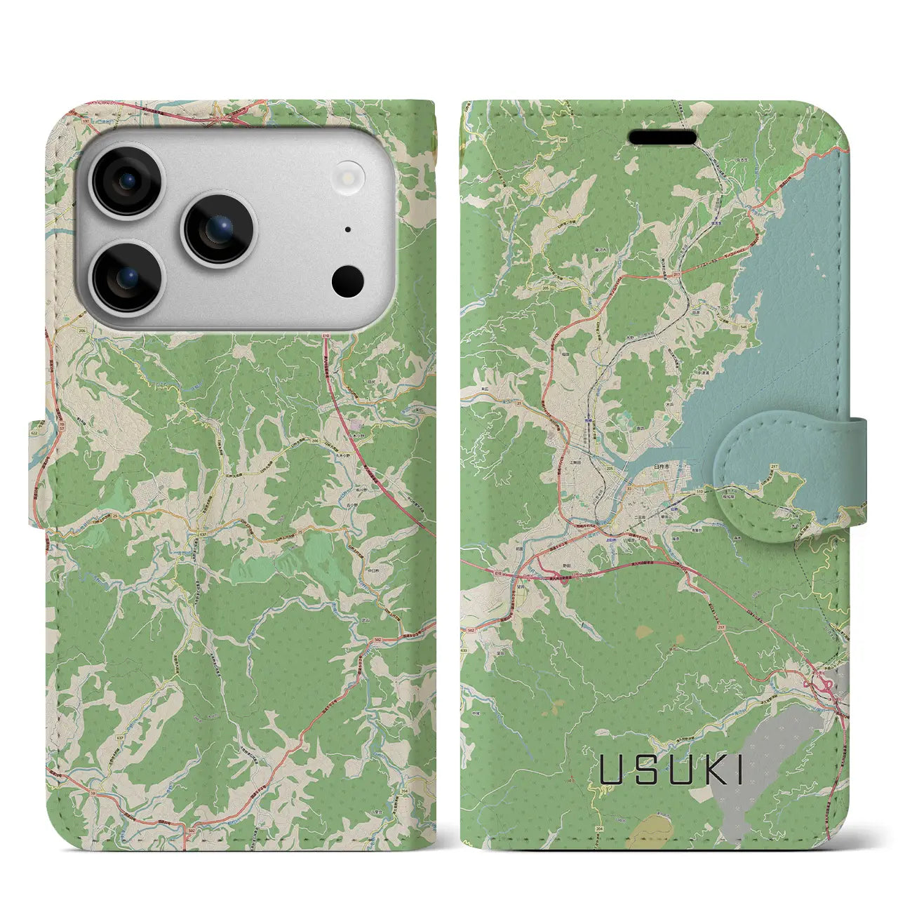 【臼杵(大分県)】地図柄iPhoneケース(手帳タイプ)