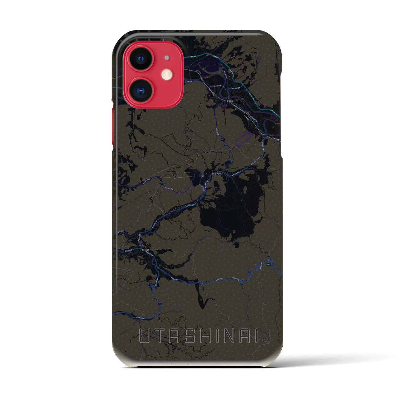 【歌志内(北海道)】地図柄iPhoneケース(バックカバータイプ)