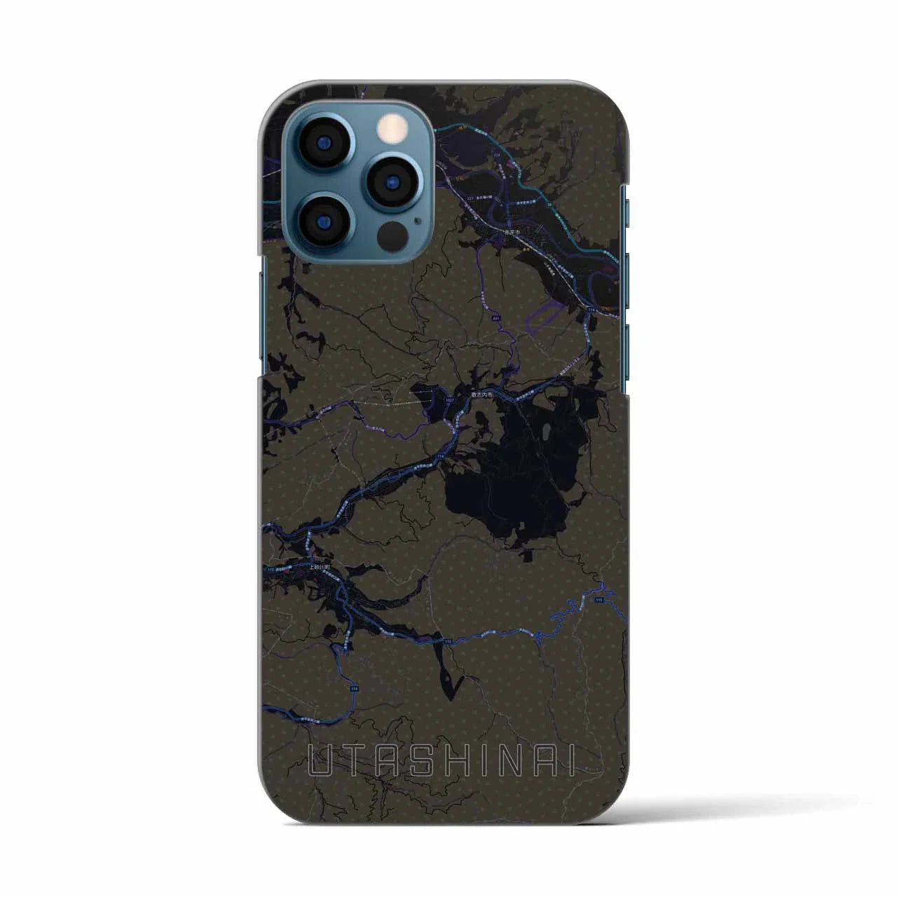 【歌志内(北海道)】地図柄iPhoneケース(バックカバータイプ)