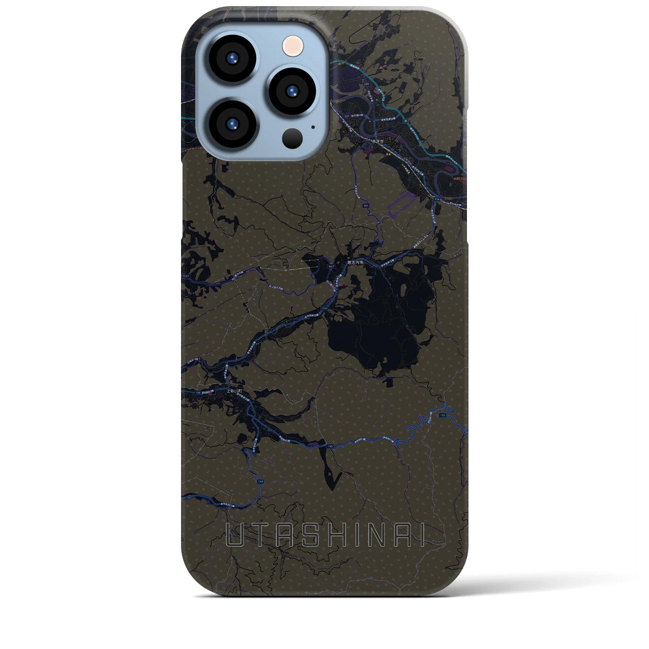 【歌志内(北海道)】地図柄iPhoneケース(バックカバータイプ)