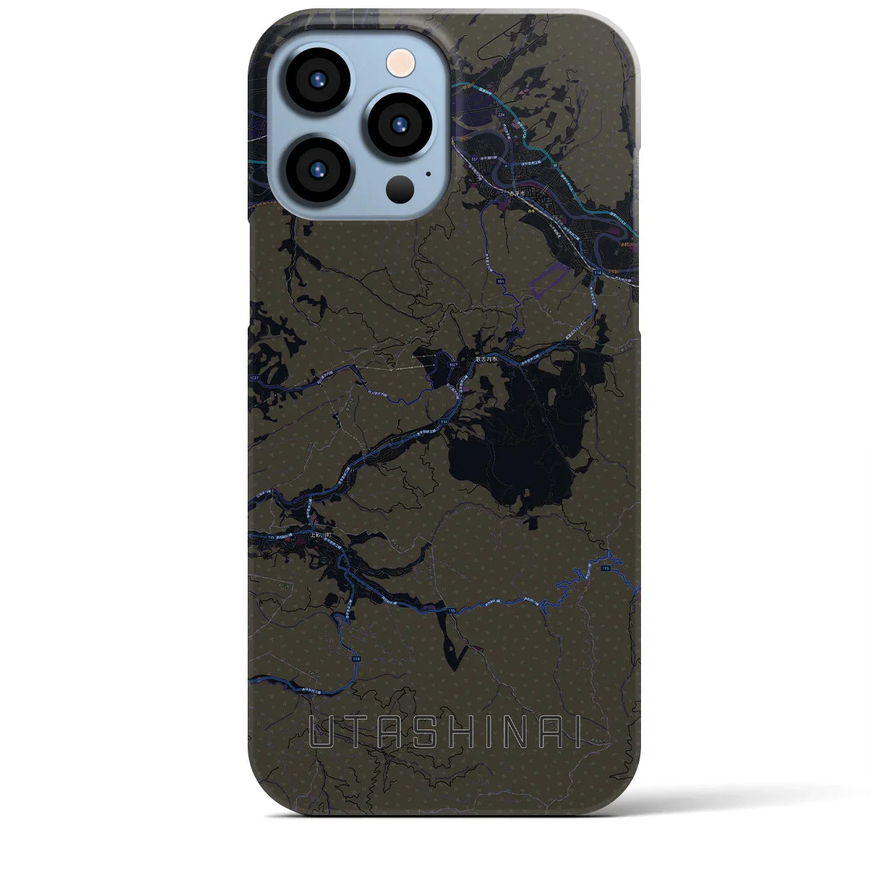 【歌志内(北海道)】地図柄iPhoneケース(バックカバータイプ)