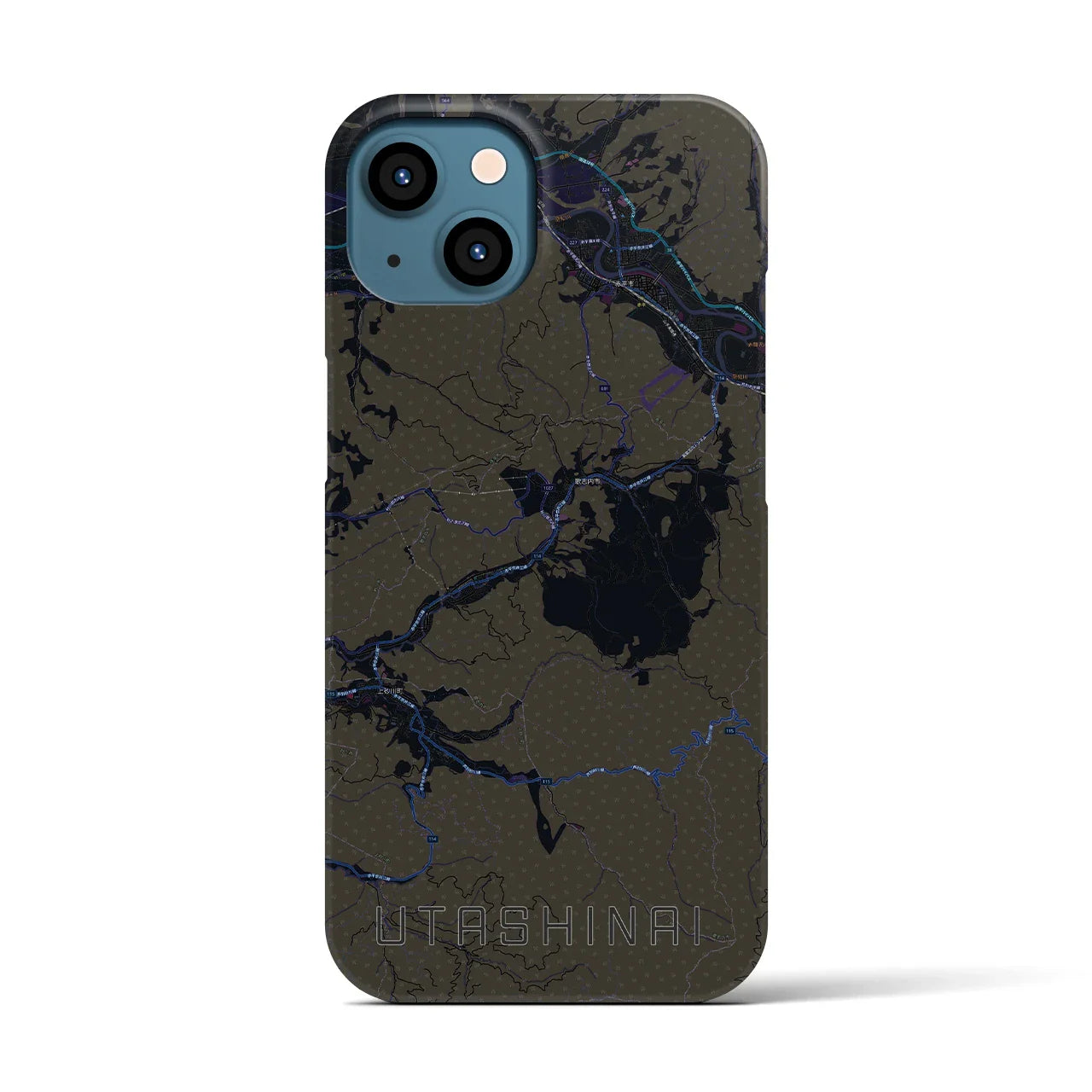 【歌志内(北海道)】地図柄iPhoneケース(バックカバータイプ)