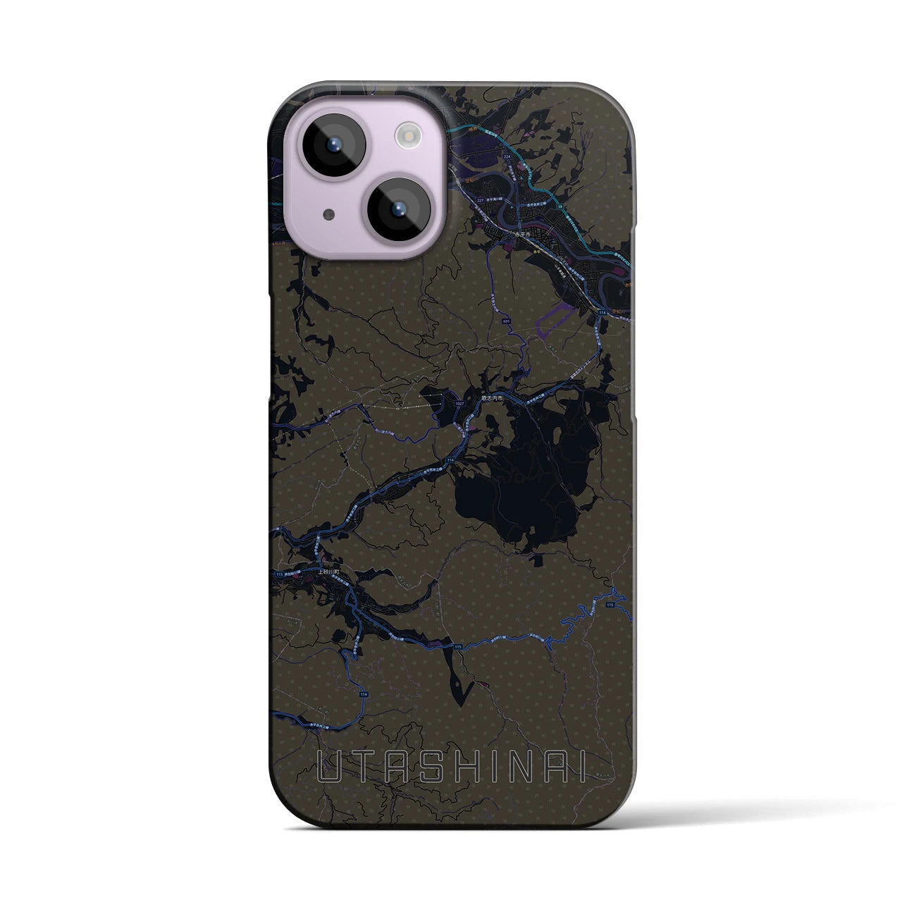 【歌志内(北海道)】地図柄iPhoneケース(バックカバータイプ)